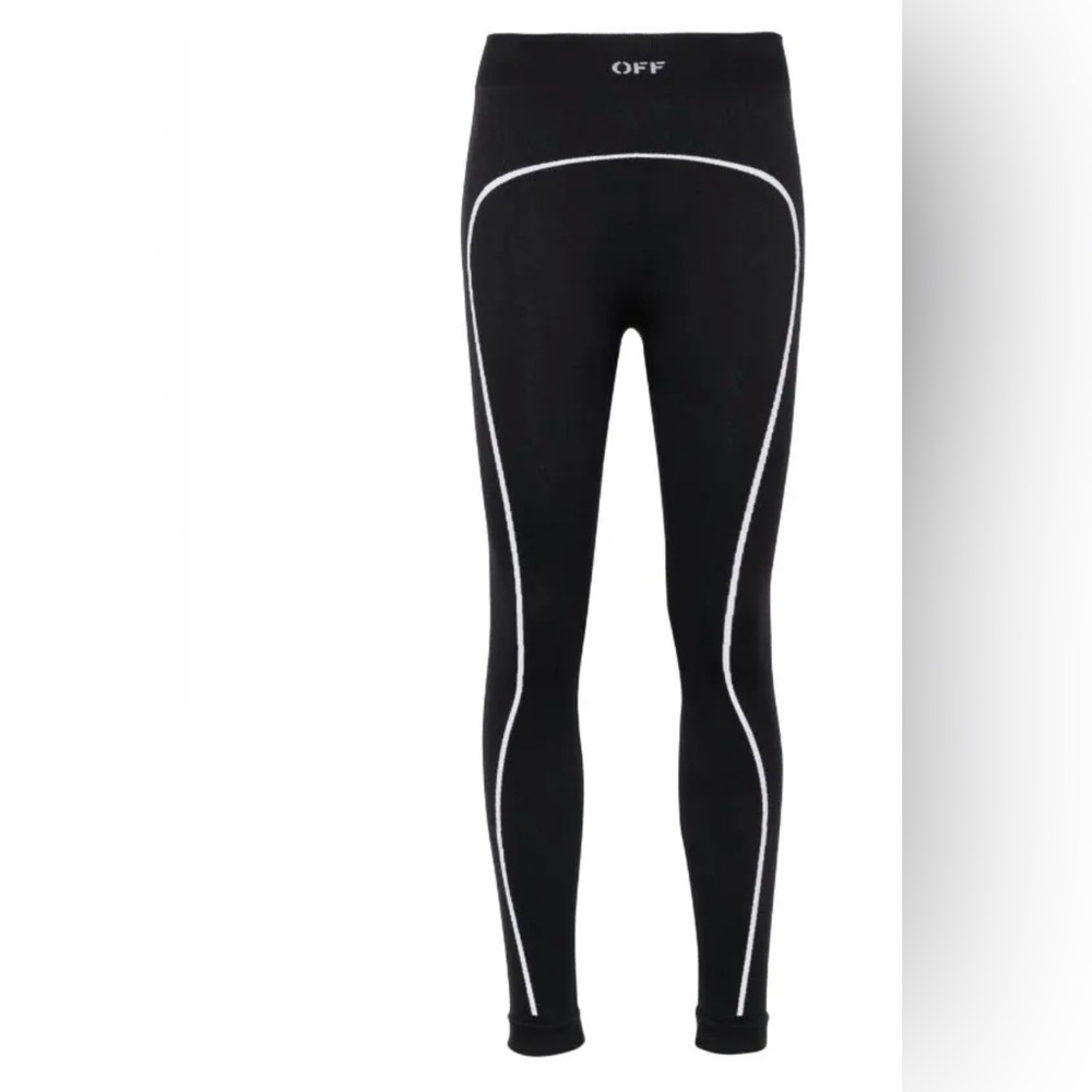 Off white logo- intarsia seamless leggings.